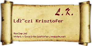 Lóczi Krisztofer névjegykártya