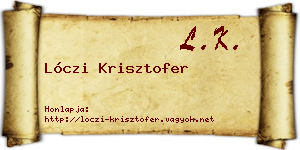 Lóczi Krisztofer névjegykártya